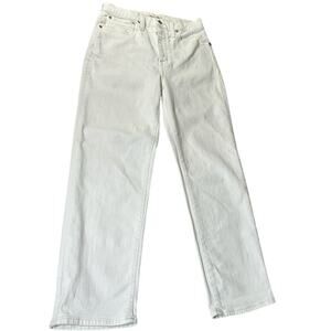Madewell Classic Straight  Jeans White Size 27 Cotton Blend Super Stretch